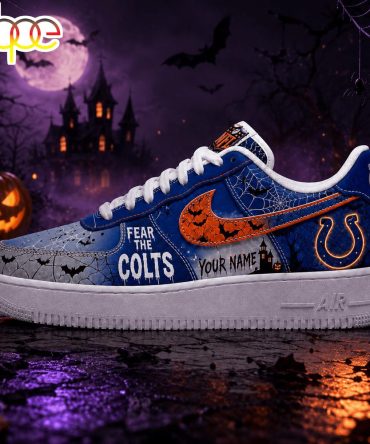 Custom Name Indianapolis Colts Nfl Fear The Team Halloween Air Force 1 Shoes