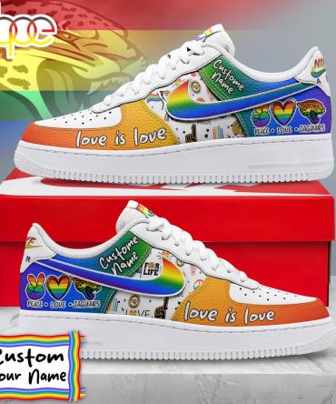 Custom Name Jacksonville Jaguars Nfl Team Air Force 1 Shoes For Fans