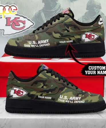 Custom Name Kansas City Chiefs Nfl Us Army Air Force 1 Shoes For Fans