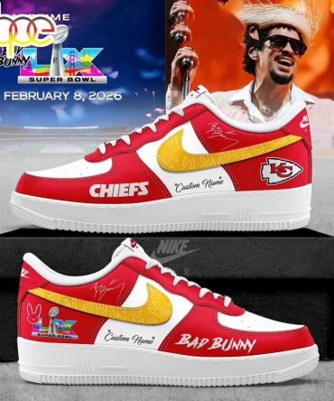 Custom Name Kansas City Chiefs Nfl X Bad Bunny Super Bowl Lx Air Force 1 Shoes