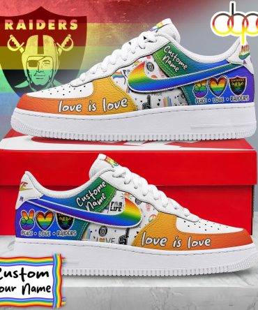 Custom Name Las Vegas Raiders Nfl Team Air Force 1 Shoes For Fans