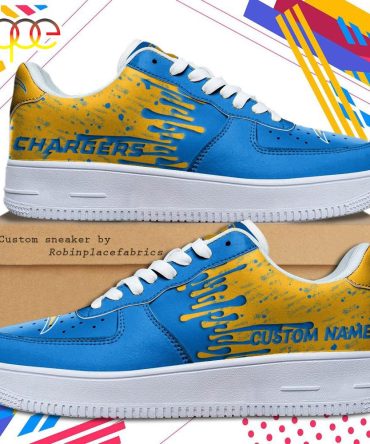 Custom Name Los Angeles Chargers Nfl Color Pattern Air Force 1 Shoes