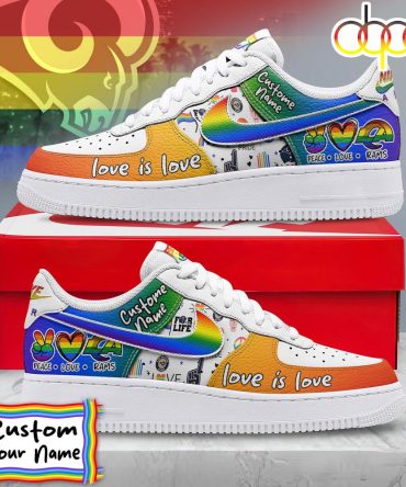 Custom Name Los Angeles Rams Nfl Team Air Force 1 Shoes For Fans