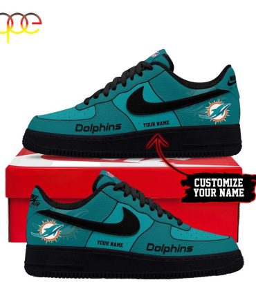 Custom Name Miami Dolphins Nfl Sport Team Air Force 1 Shoes For Fans