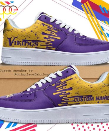 Custom Name Minnesota Vikings Nfl Color Pattern Air Force 1 Shoes