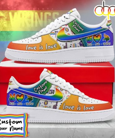 Custom Name Minnesota Vikings Nfl Team Air Force 1 Shoes For Fans