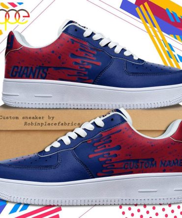 Custom Name New York Giants Nfl Color Pattern Air Force 1 Shoes