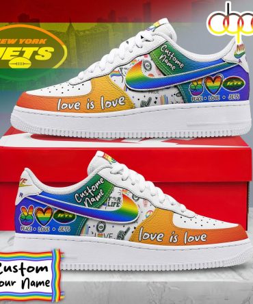Custom Name New York Jets Nfl Team Air Force 1 Shoes For Fans