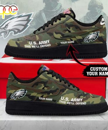 Custom Name Philadelphia Eagles Nfl Us Army Air Force 1 Shoes For Fans