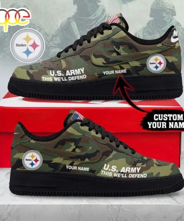 Custom Name Pittsburgh Steelers Nfl Us Army Air Force 1 Shoes For Fans