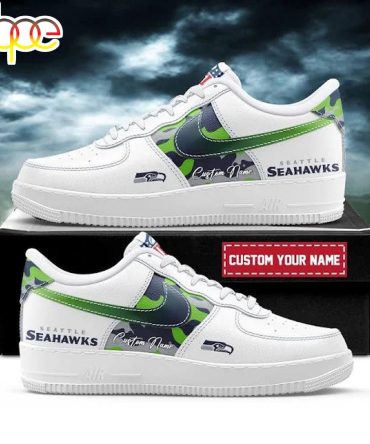 Custom Name Seattle Seahawks Team Air Force 1 Shoes