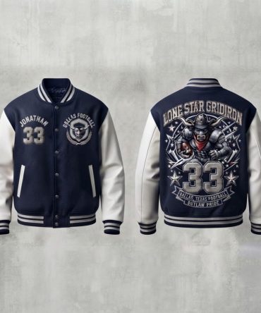 Dallas American Football Inspired Varsity Jacket, Personalized Baseball Jacket