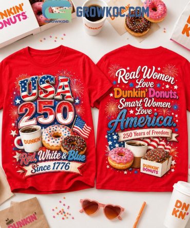 Dunkin Donuts Red White Blue America 250 Years T-Shirt