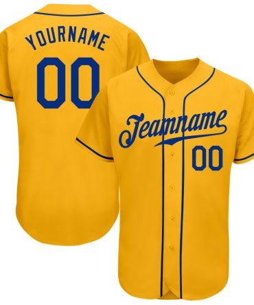 Custom Gold Royal Baseball Jersey, Gift For Baseball Fans