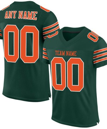 Custom Green Orange-White Football Jersey, Gift For Football Fans