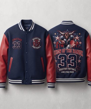 Houston American Football Inspired Varsity Jacket, Personalized Baseball Jacket