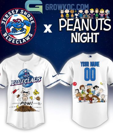 Jersey Shore Blueclaws Peanuts Night Personalized Jersey