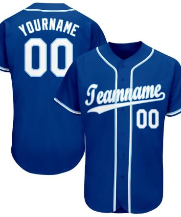 Custom Royal White-Light Blue Baseball Jersey, Gift For Baseball Fans