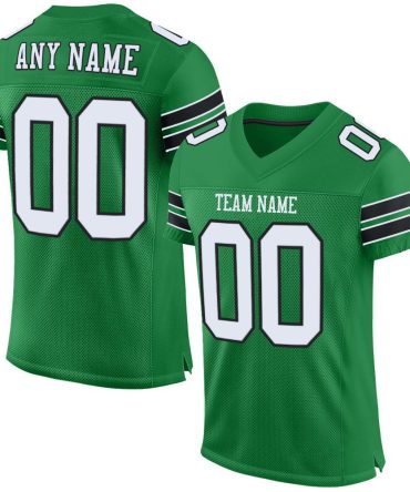 Custom Grass Green White-Black Football Jersey, Gift For Football Fans