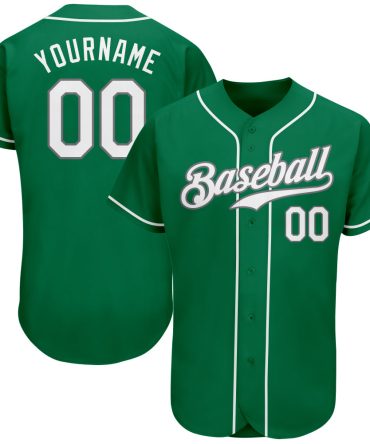 Custom Kelly Green White-Gray St. Patrick'S Day Baseball Jersey, Gift For Baseball Fans