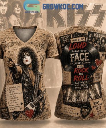 Kiss Loud And Proud Born To Rock V Neck Shirt