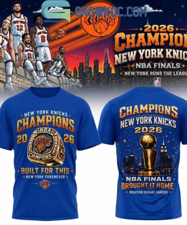 Knicks Fans Celebrate Nba Finals Champions Blue Shirt