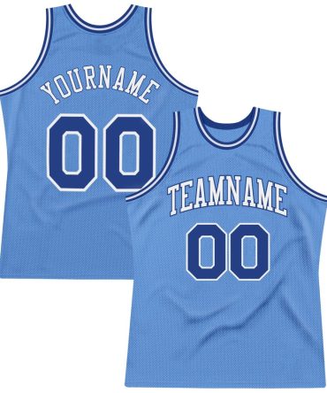 Custom Light Blue Royal-White Throwback Basketball Jersey, Gift For Basketball Fans