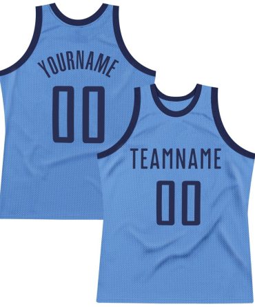 Custom Light Blue Navy Throwback Basketball Jersey, Gift For Basketball Fans