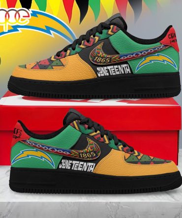 Los Angeles Chargers Nfl Juneteenth Air Force 1 Shoes For Fans