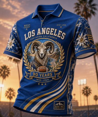Los Angeles Football 90Th Anniversary 1936 2026 Polo Shirt Los Angeles Football Merch Fans
