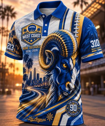 Los Angeles Football 90Th Anniversary 1936 2026 Polo Shirt Los Angeles Merch Gift Dad