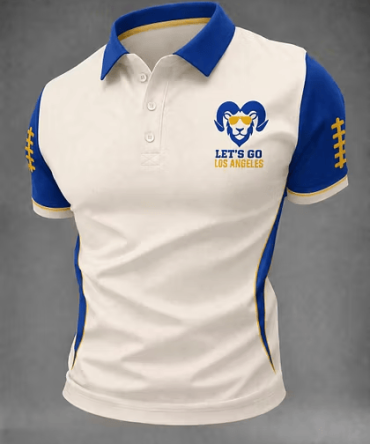 Los Angeles Rams Merch Let'S Go Los Angeles Polo Shirt Gift For Football Game Day Fans