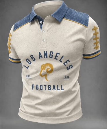 Los Angeles Rams Merch Los Angeles Football Est 1936 Polo Shirt Gift For Football Game Day Lovers