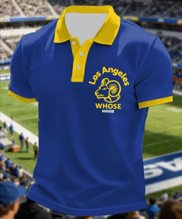 Los Angeles Rams Merch Los Angeles Whose House Polo Shirt Game Day Golf Shirt Gift