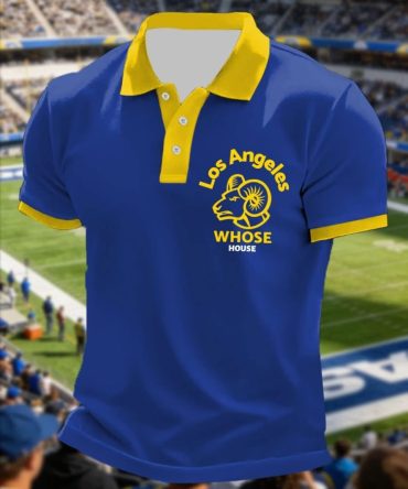 Los Angeles Rams Whose House Polo Shirt Gameday Polos Rams Football Merch Gifts For Fans