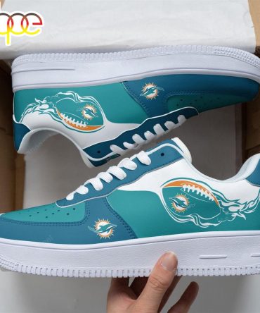 Miami Dolphins Football Air Force 1 Shoes For Fans