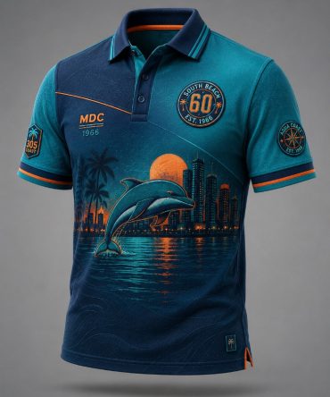 Miami Football 60Th Anniversary Polo Shirt Miami Football Merch South Florida Gift Ideas