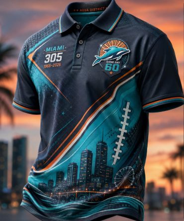 Miami Wave Club 60 Years Of Waves Polo Shirt Miami Football Merch Gift For Stadium Fans