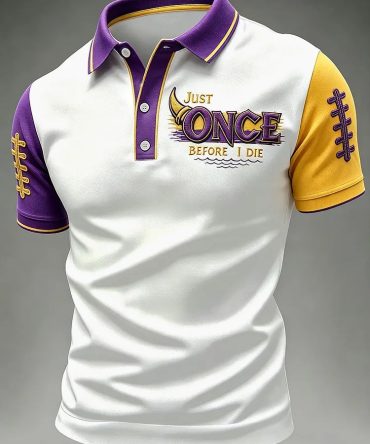Minnesota Football Merch Just Once Before I Die Mascot Game Day Polo Shirt Gift