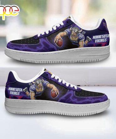 Minnesota Vikings Mascot Thunder Style Air Force 1 Shoes For Fans