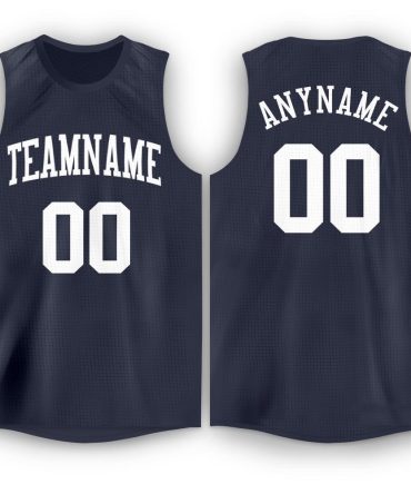 Custom Navy White Round Neck Basketball Jersey, Gift For Basketball Fans