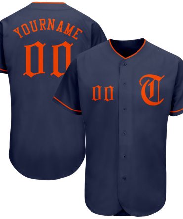Custom Navy Orange Baseball Jersey, Gift For Baseball Fans