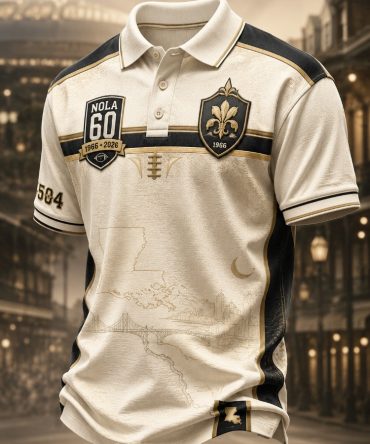 New Orleans 60Th Anniversary Polo Shirt New Orleans Football Merch Gift For Football Fans