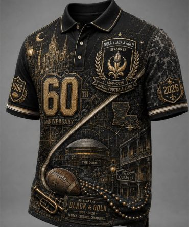 New Orleans 60Th Anniversary Polo Shirt New Orleans Football Merch Gift For Men Fans