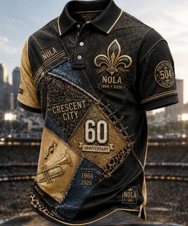 New Orleans Football 60Th Anniversary Polo Shirt New Orleans Football Merch Gift For Fans