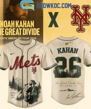 New York Mets Noah Kahan The Great Divide Tour 2026 Jersey