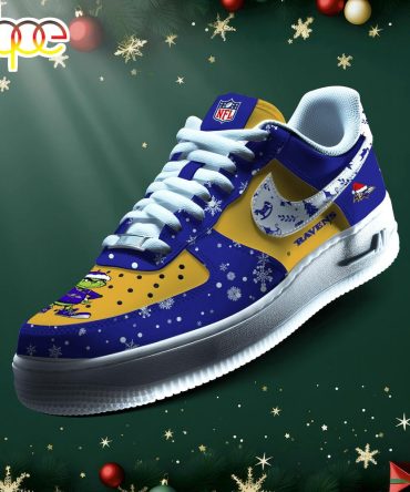 Nfl Baltimore Ravens Grinch Merry Christmas Sport Air Force 1 Shoes