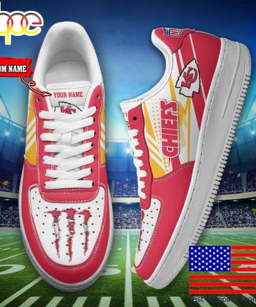 Nfl Kansas City Chiefs Flash Logo Custom Air Force 1 Shoes , Best Running Shoes