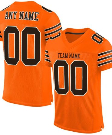 Custom Orange Brown-White Football Jersey, Gift For Football Fans