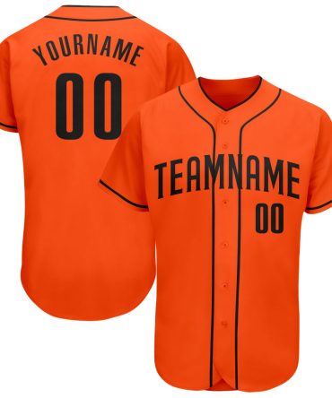 Custom Orange Black Baseball Jersey, Gift For Baseball Fans
